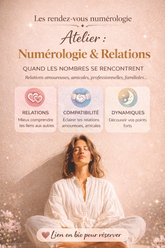 illustration Mardi 9 juin à 19h00 - Atelier en Visio : Numérologie & Relations (amoureuses, amicales, familiales, professionnelles...)