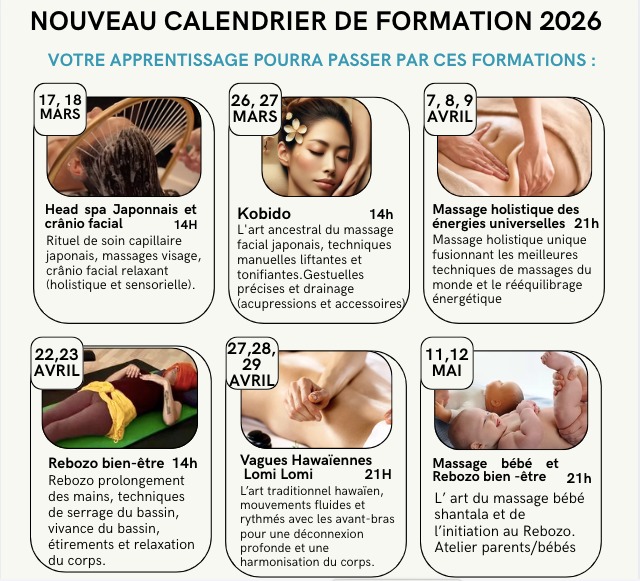 illustration Calendrier de formation massage. Le Mans