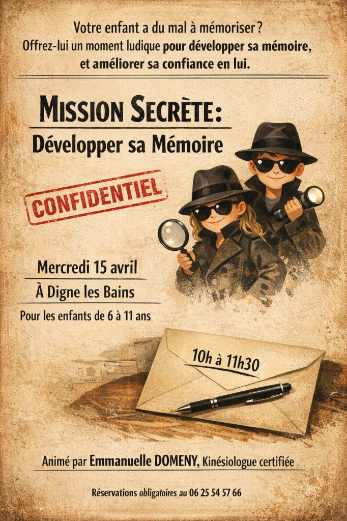 illustration Kinésilogie, Brain Gym pour développer la mémoire