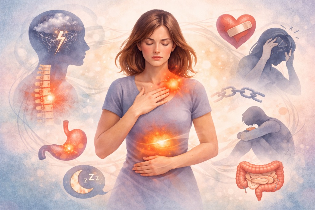 illustration ⭐ Blocage émotionnel : les signes que votre corps vous envoie ⭐