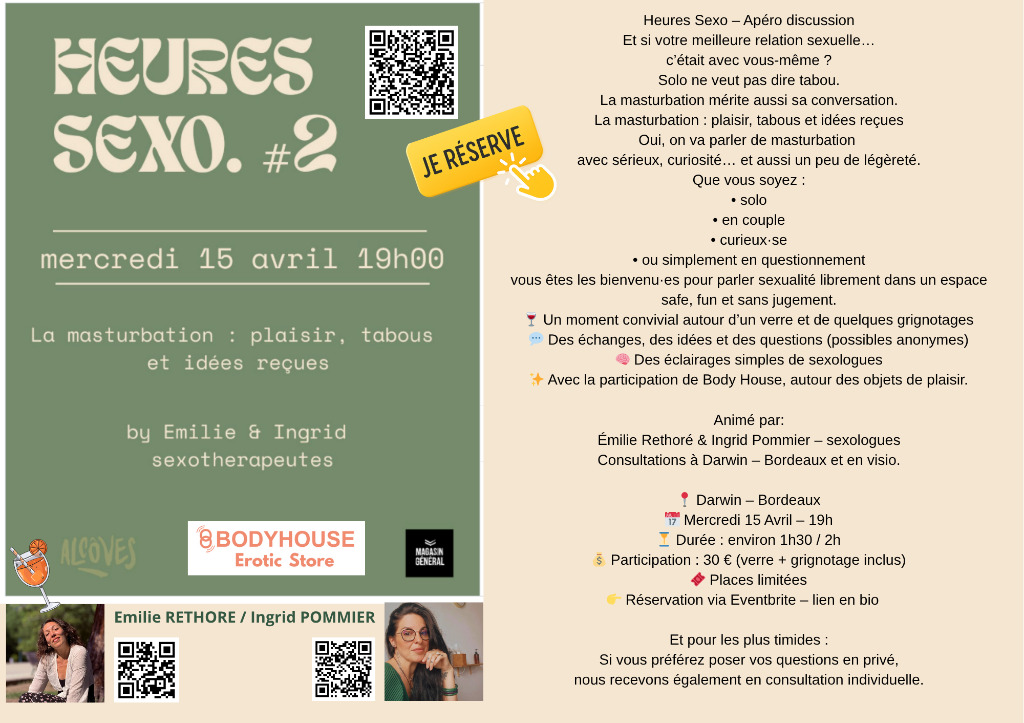 illustration Apéro Sexo à Bordeaux – Comprendre sa sexualité et son désir (atelier avec sexologue)