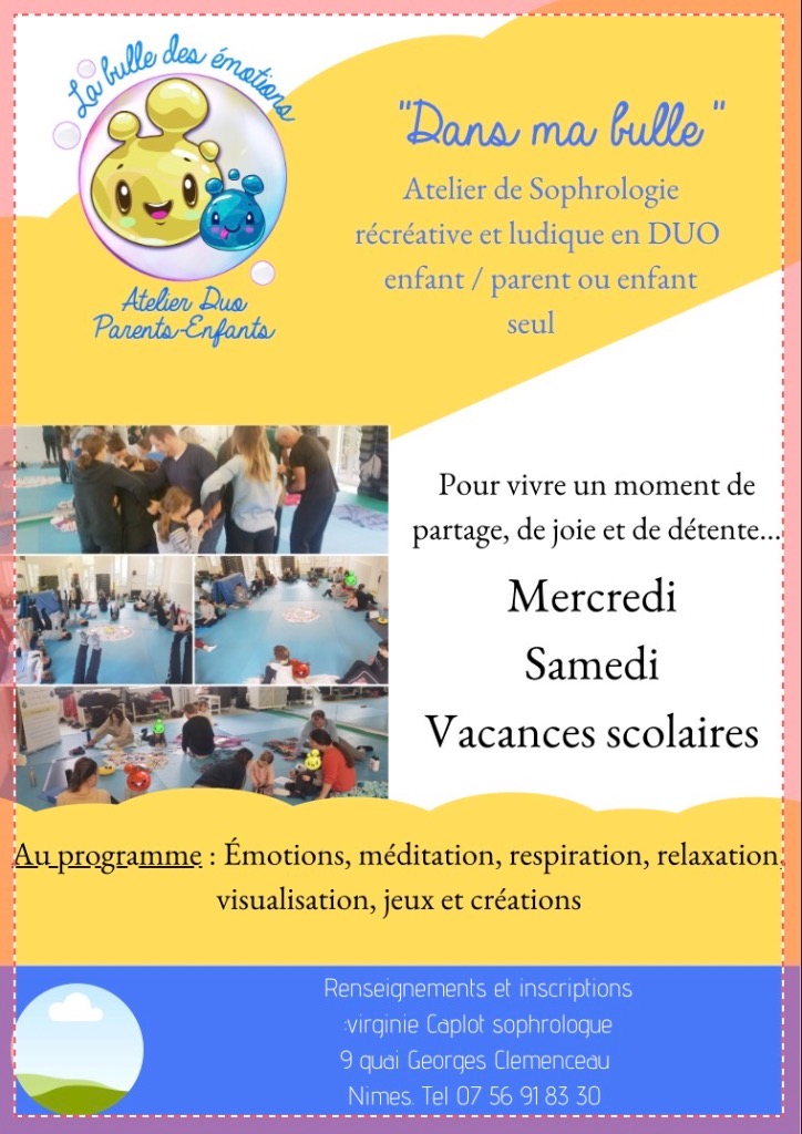 illustration Atelier « dans ma bulle « atelier duo fratrie , parent/ enfant…