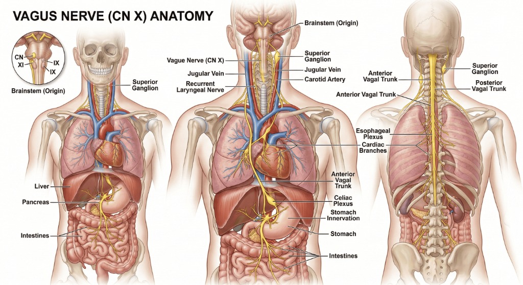 illustration Relâcher le nerf vague par le massage japonais