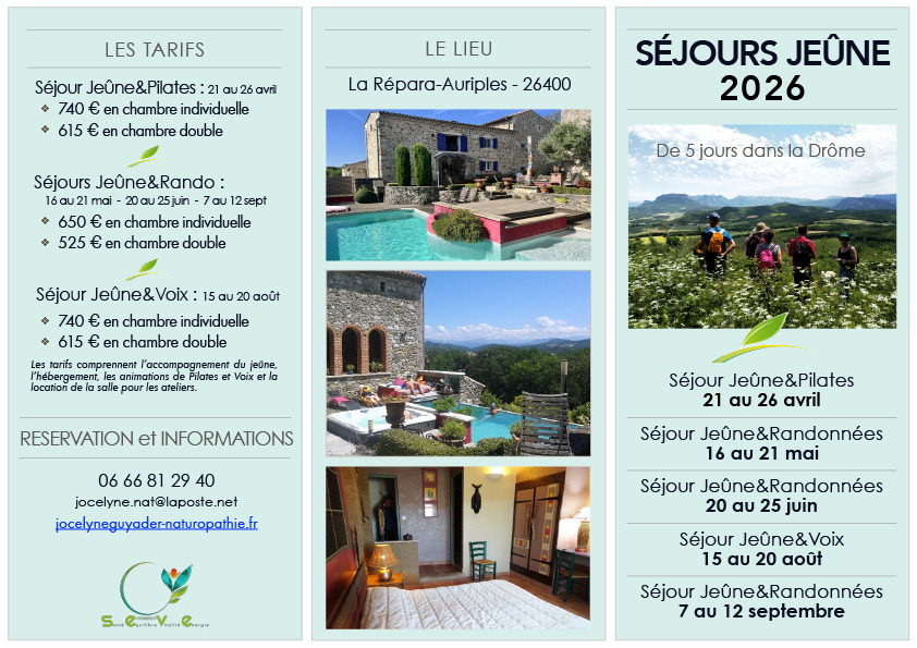 illustration Séjours de Jeûne&Pilates dans la Drôme du 21 au 26 avril 2026