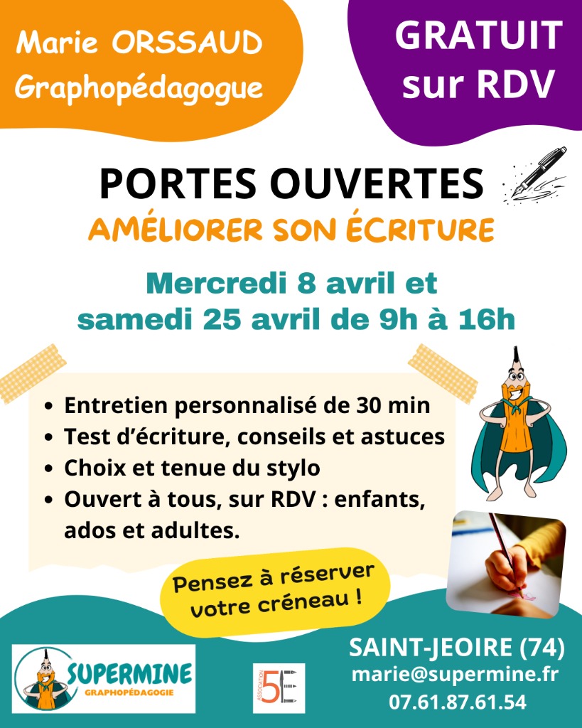 illustration Portes ouvertes "Supermine" : Améliorer son écriture