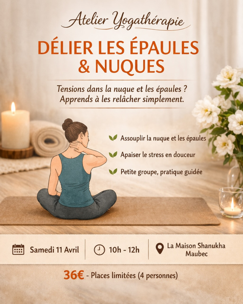 illustration Yoga Thérapie - ÉPAULES & NUQUE  Délier les tensions, retrouver de l’espace et de la mobilité