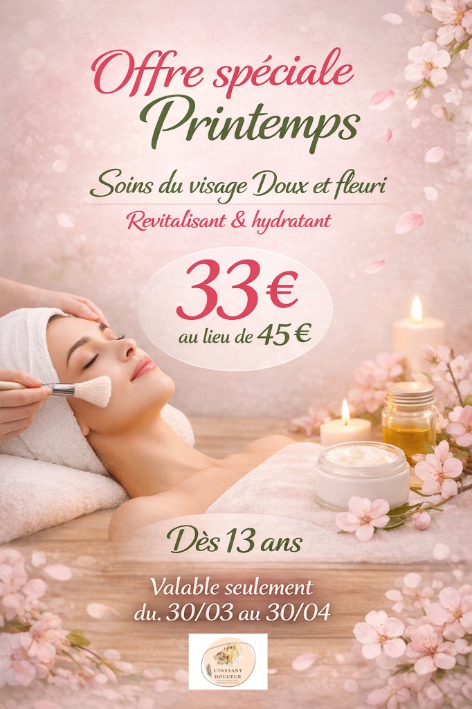illustration 🌸Offre Printemps, Soins du Visage Doux et Fleuri  "Ados & Femmes🌸