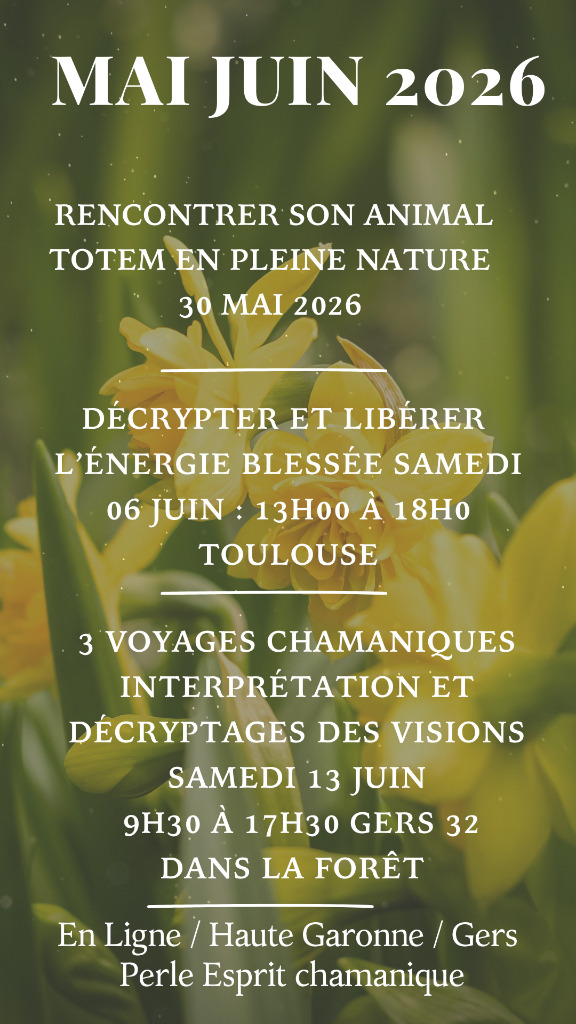 illustration Programme Spirituel et Chamanique de Mai et Juin 2026 Perle Esprit Chamanique
