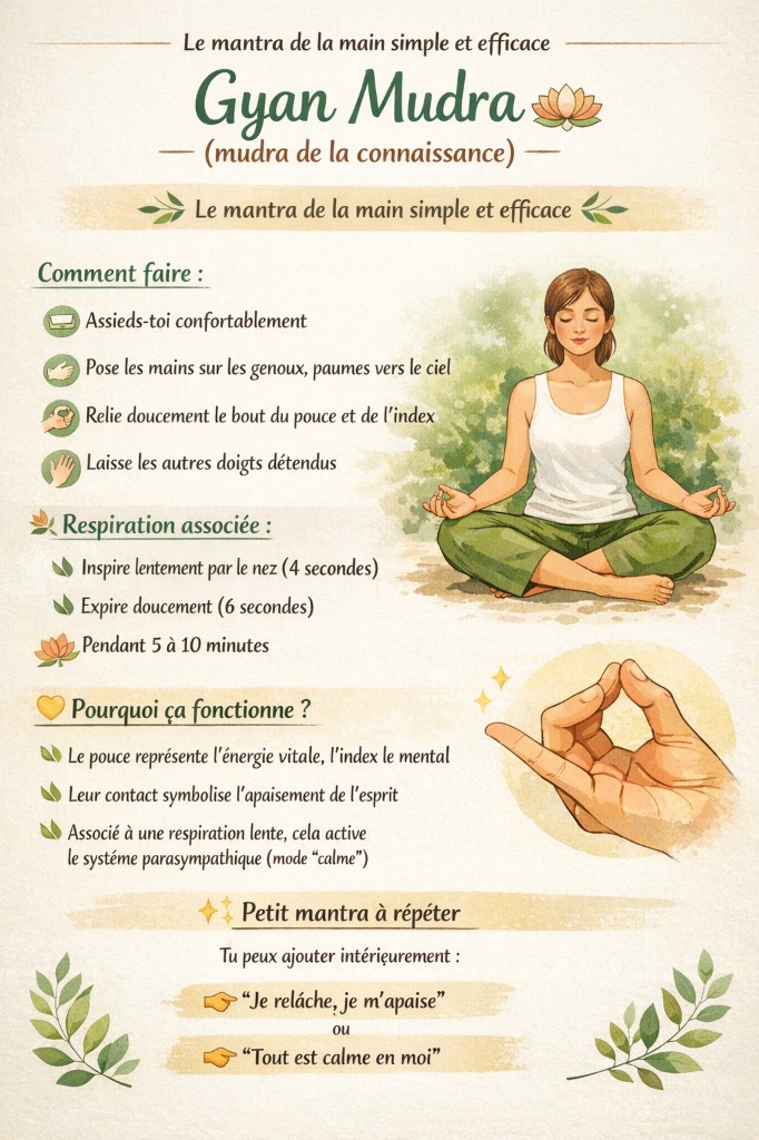 illustration 🌿 Un mantra de la main simple et efficace
