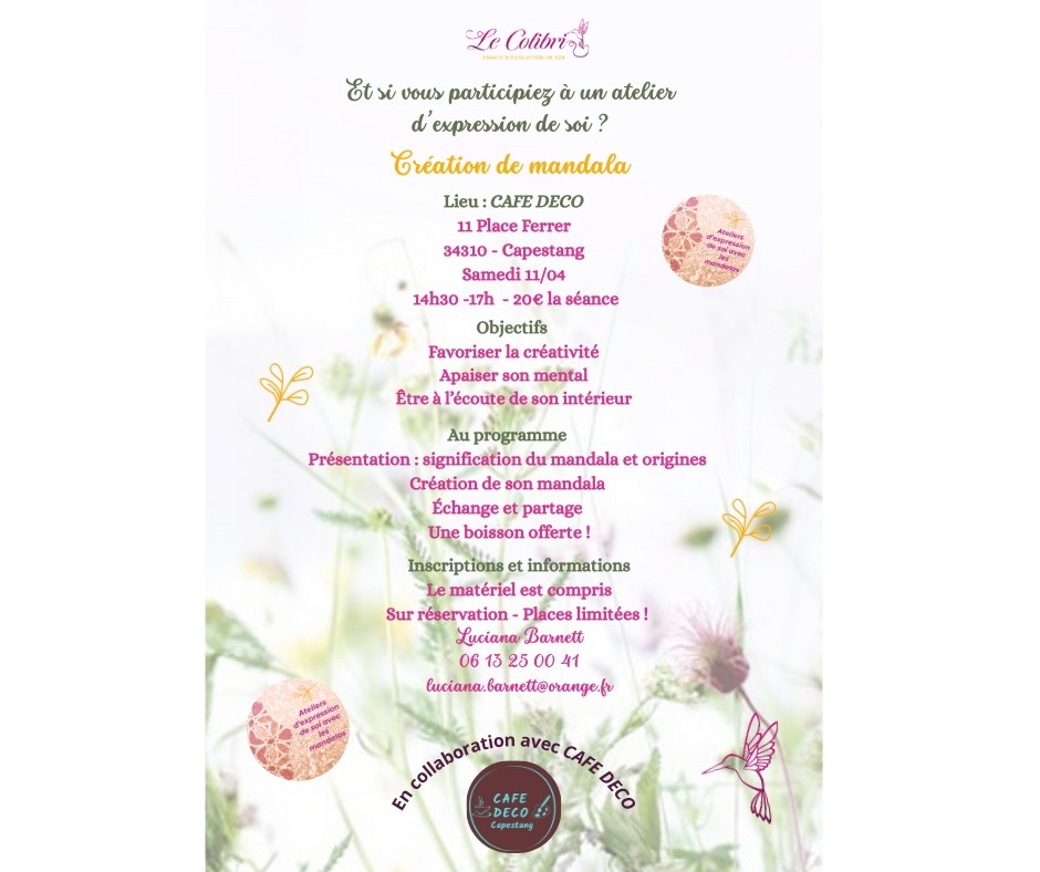 illustration Atelier création de mandala