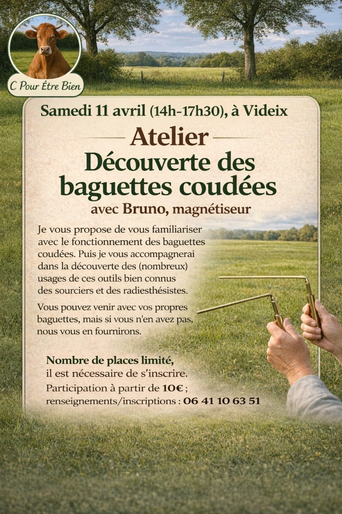 illustration Atelier "Découverte des baguettes coudées" le sam. 11 avril (14h-17h30) à Videix (87)