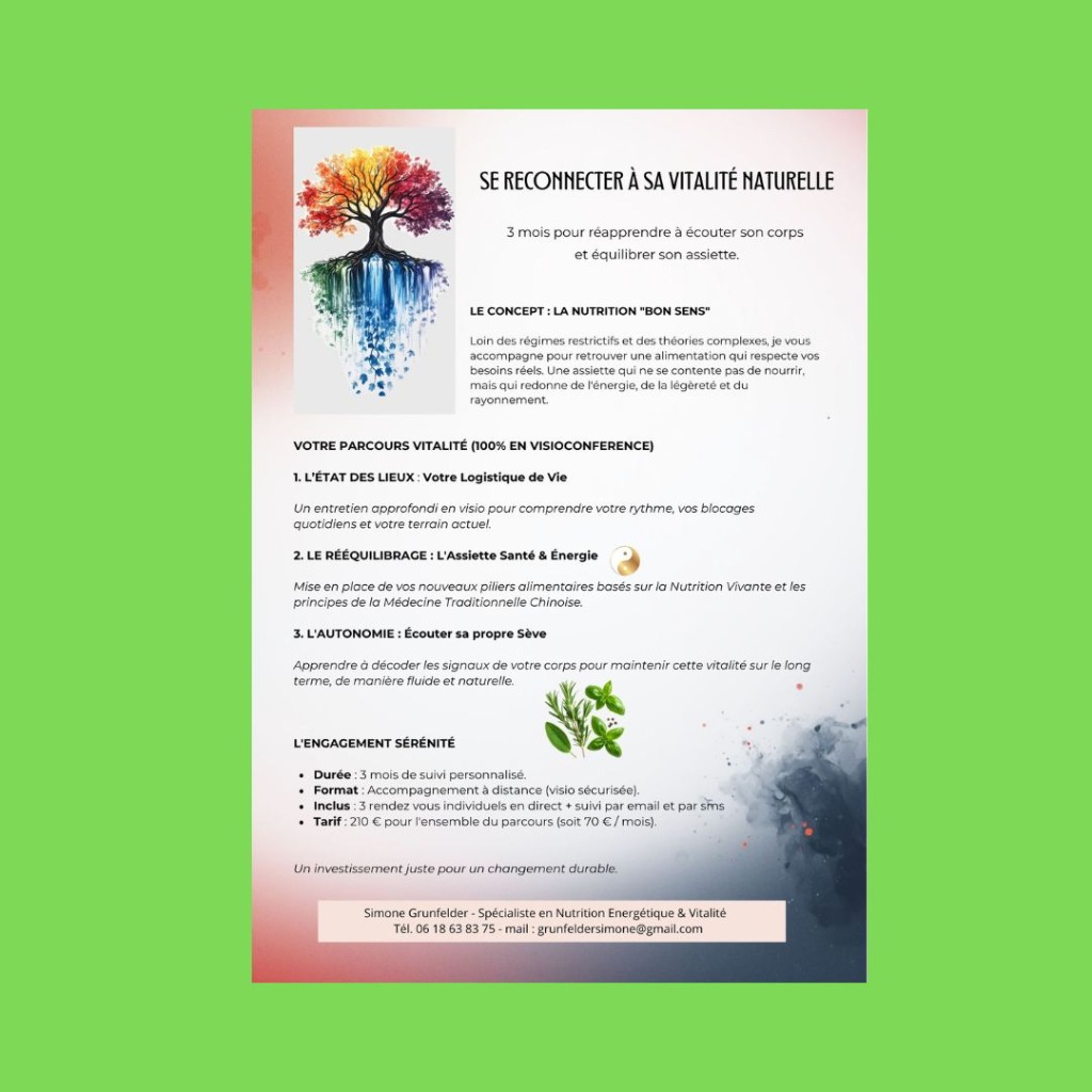 illustration Nouveau : Parcours Vitalité & Nutrition "Sève" sur 3 mois (en visio)