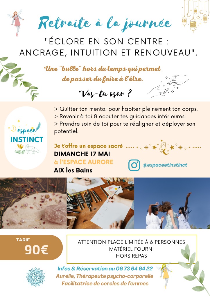 illustration Retraite "Eclore en son centre" Ancrage, Intuition et Renouveau"