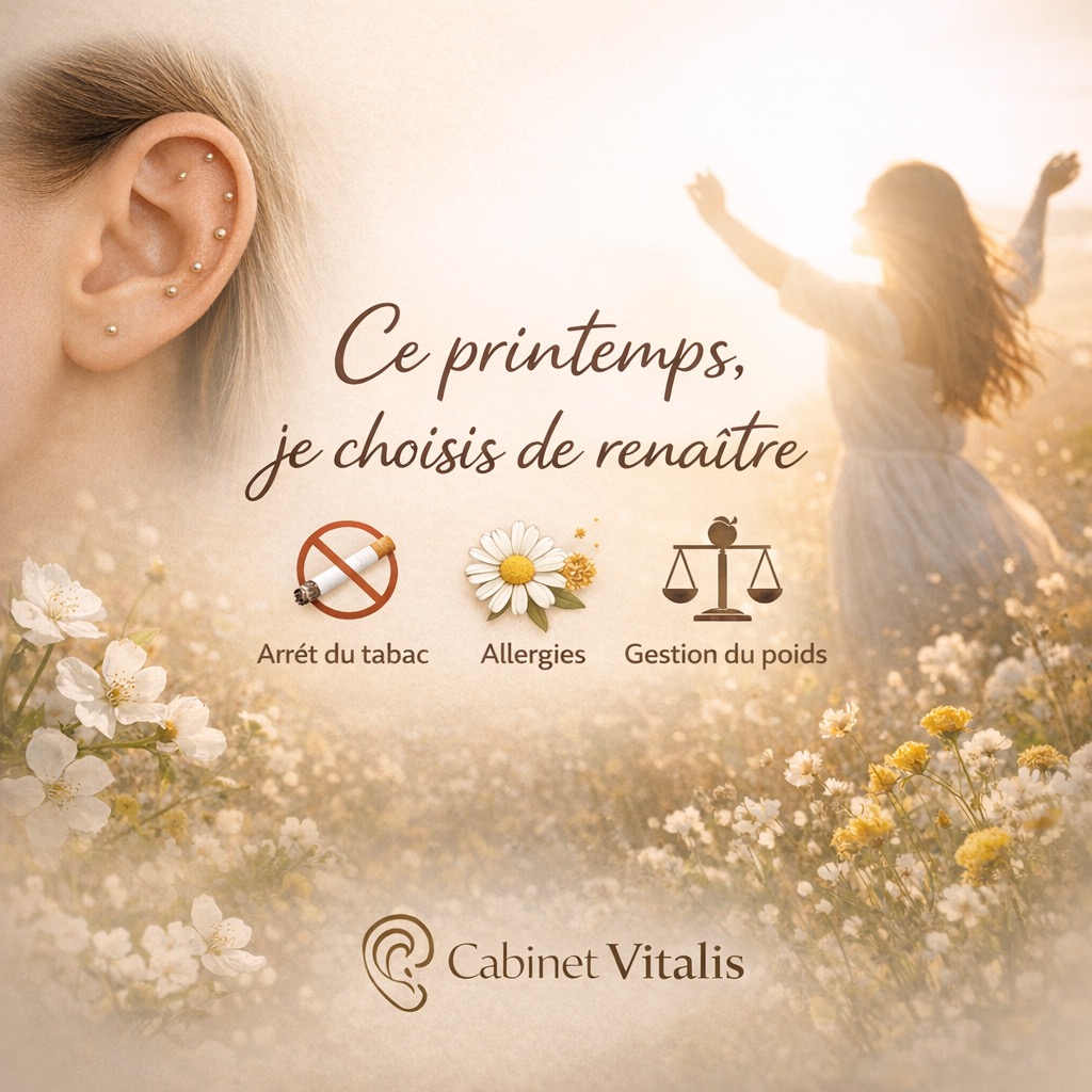 illustration Le printemps : la saison du renouveau avec l’auriculothérapie laser