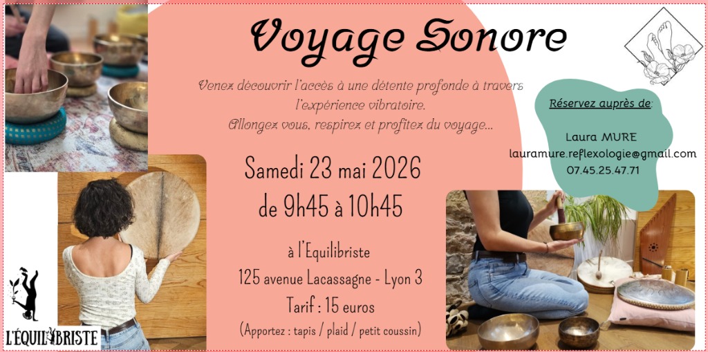 illustration Voyage Sonore à L'Equilibriste - Lyon 3 - Samedi 23 mai 2026 de 9h45 à 10h45.