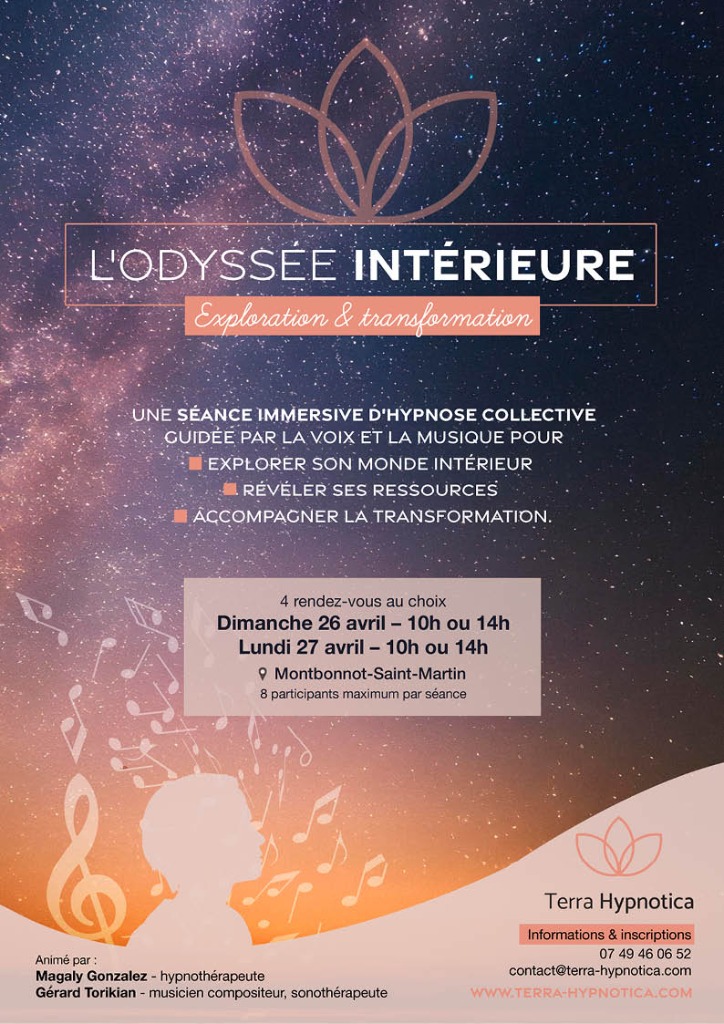 illustration L'Odyssée intérieure : exploration et transformation - séance d'hypnose musicale collective