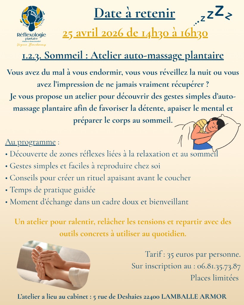 illustration 1.2.3 Sommeil ... Atelier auto-massage plantaire