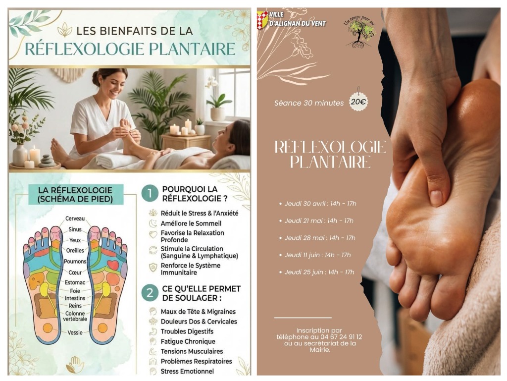 illustration Réflexologie plantaire à la mairie d'alignan du vent