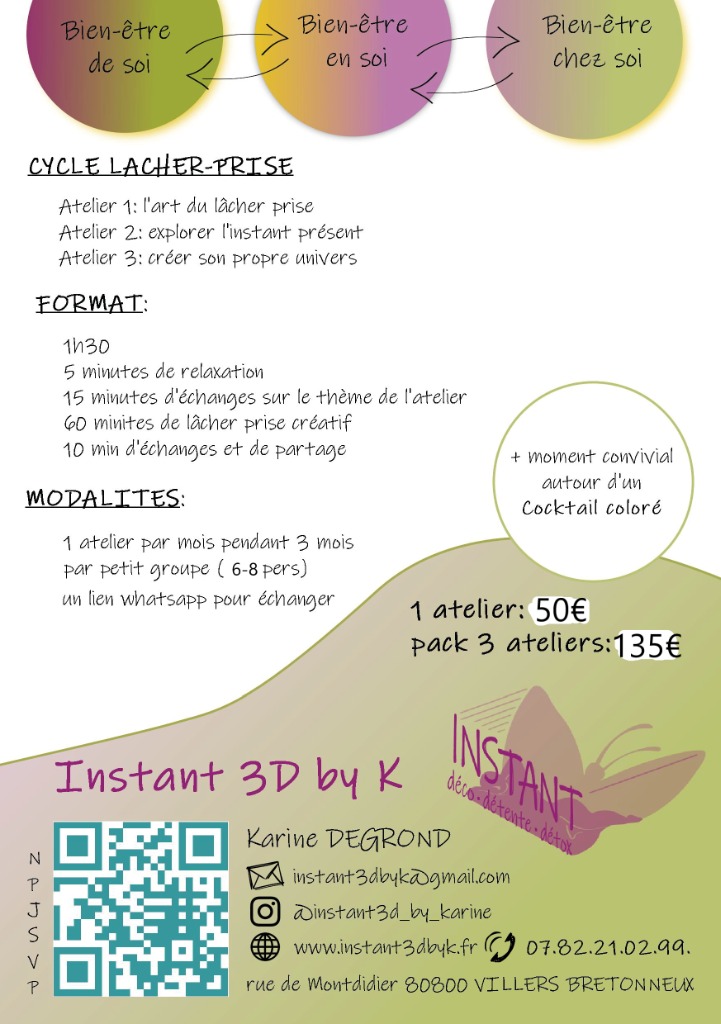 illustration 🎨 Ateliers Lâcher-Prise : Instant Déco-Détente-Détox
