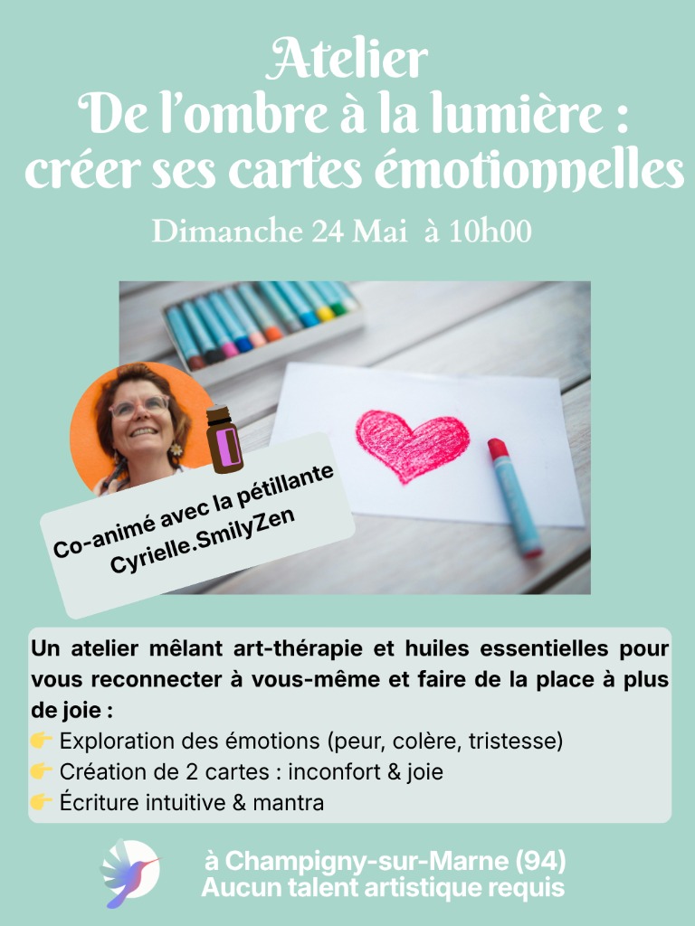 illustration Atelier de Mai 2026: "De l’ombre à la lumière : créer ses cartes émotionnelles" le 24/05/2026