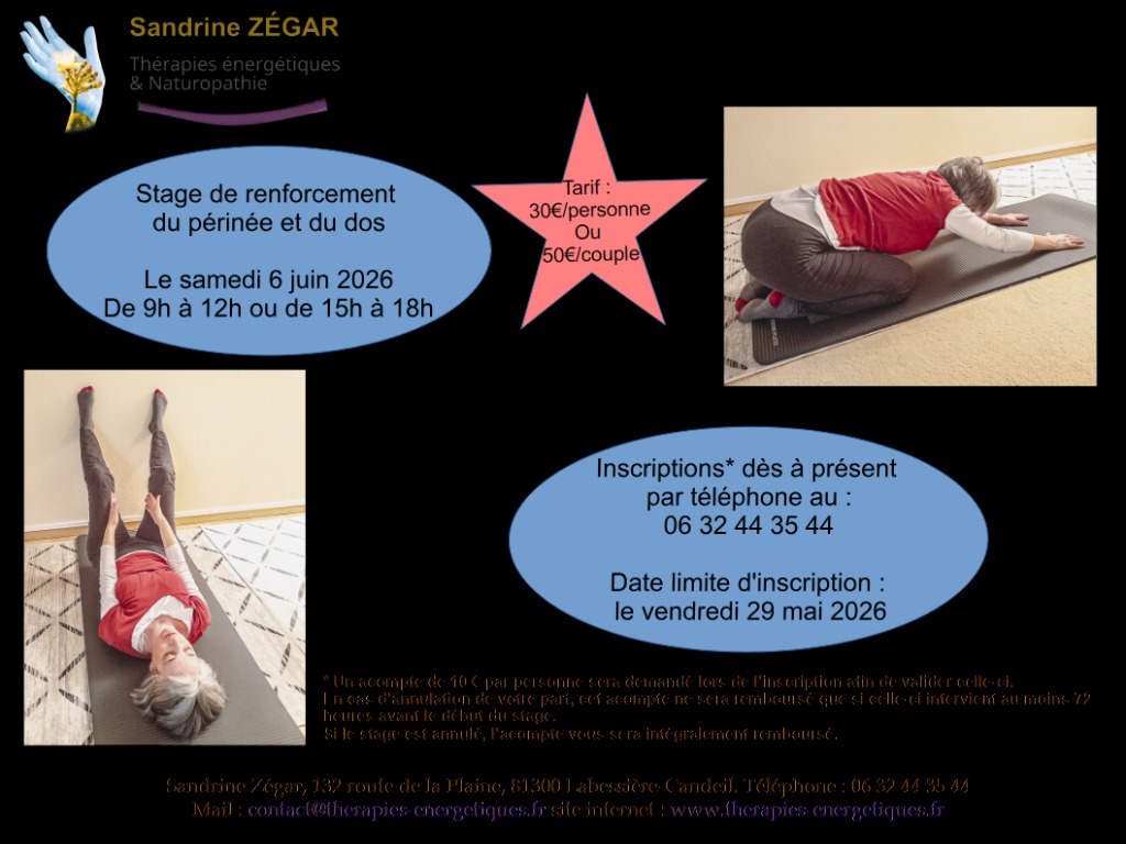 illustration Renforcement du Périnée et du Dos le 6 juin 2026