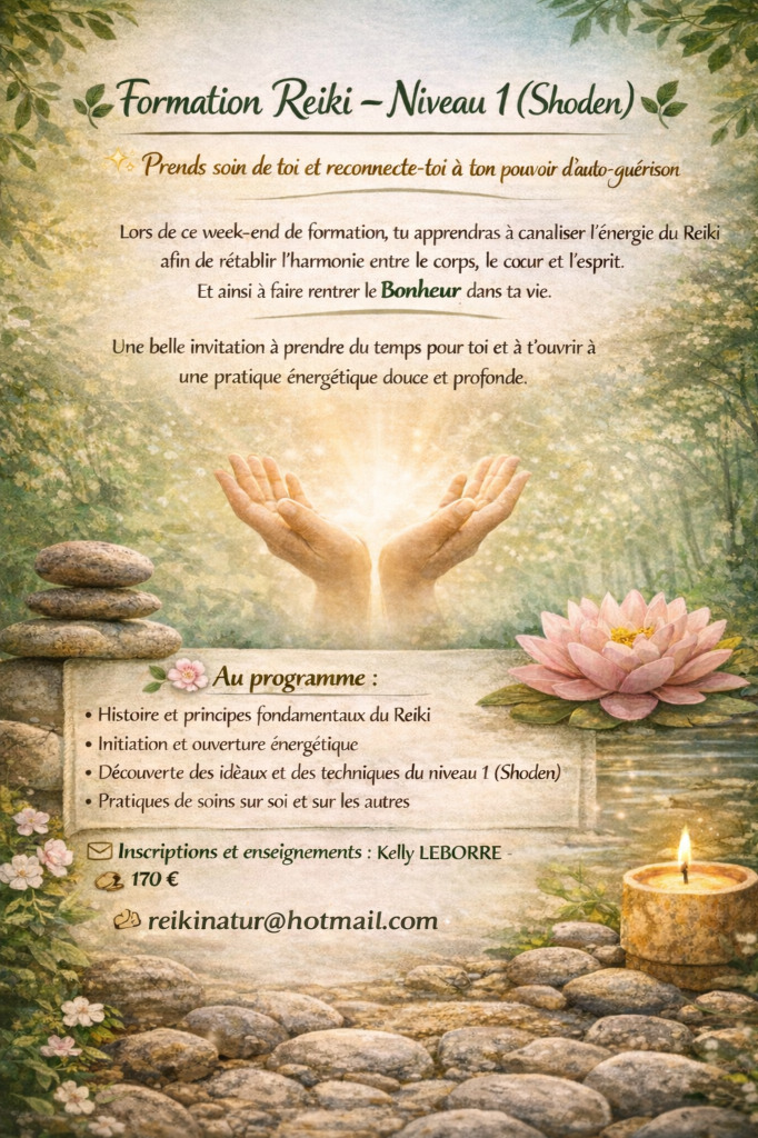 illustration 🌿 Formation Reiki – Niveau 1 (Shoden) 🌿