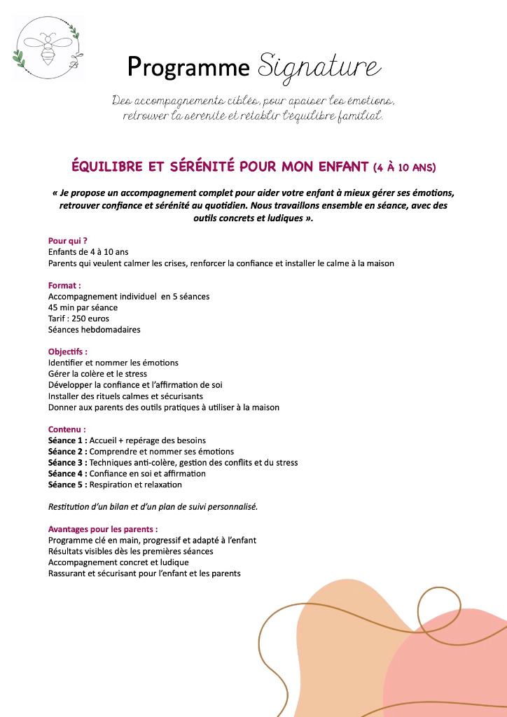 illustration Equilibre et sérénité pour mon enfant (4 à 10 ans)