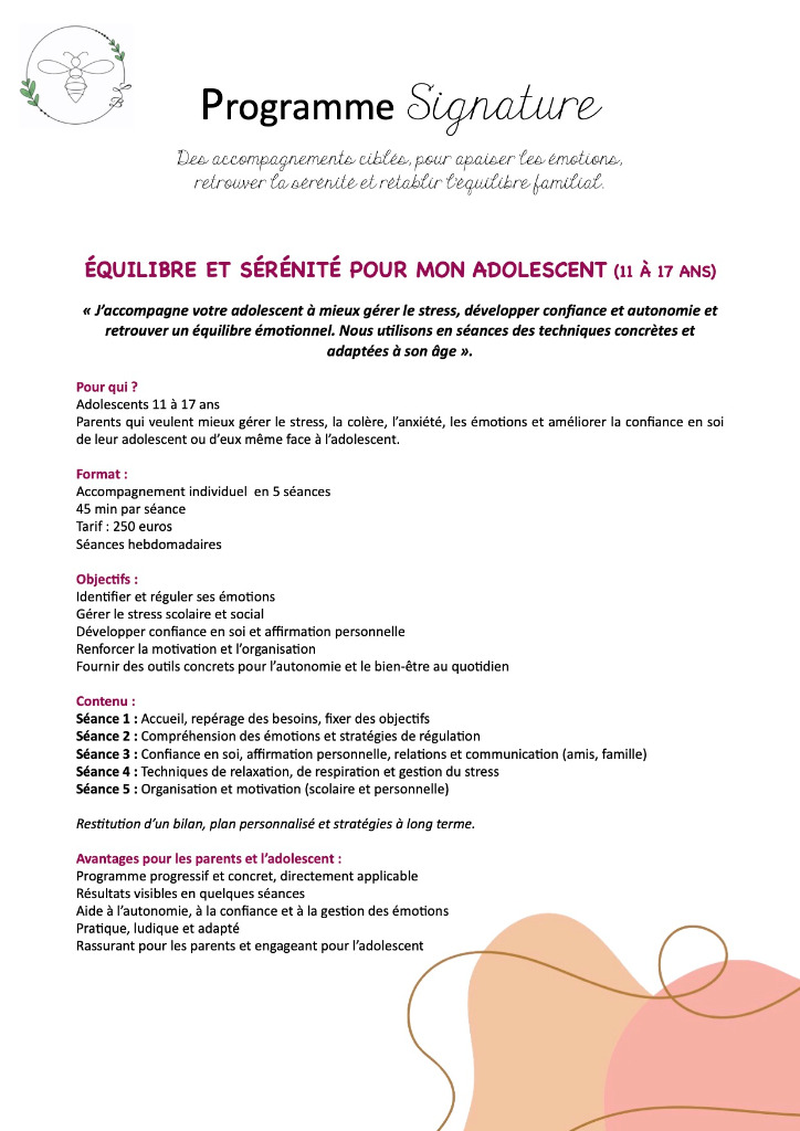 illustration Equilibre et sérénité pour mon adolescent (11 à 17 ans)