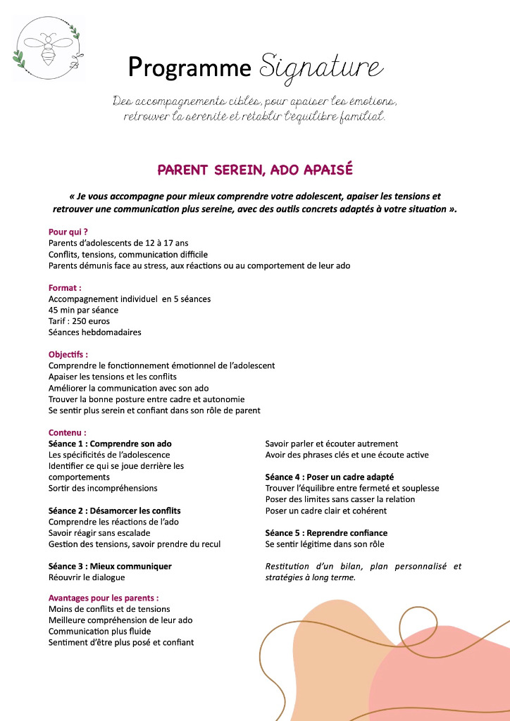 illustration Parent serein, ado apaisé