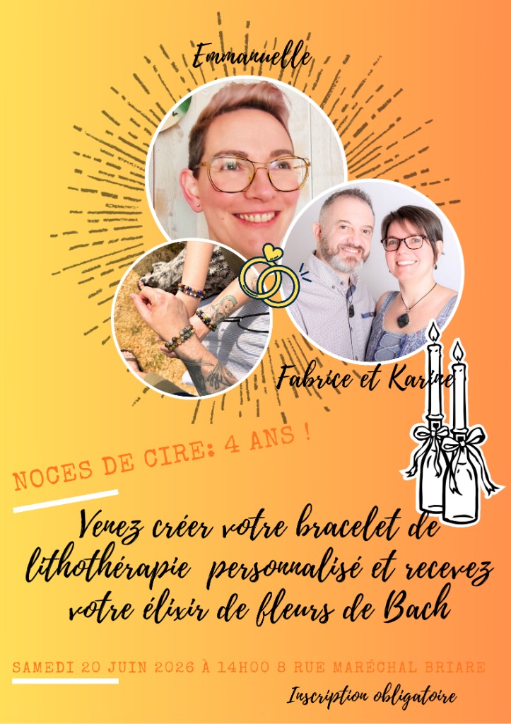 illustration atelier lithothérapie et Fleurs de Bach samedi 20 juin 2026 à 14h00 à Briare 45250