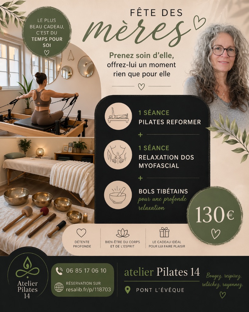 illustration Fêtes des mères Pilates Reformer et relaxation