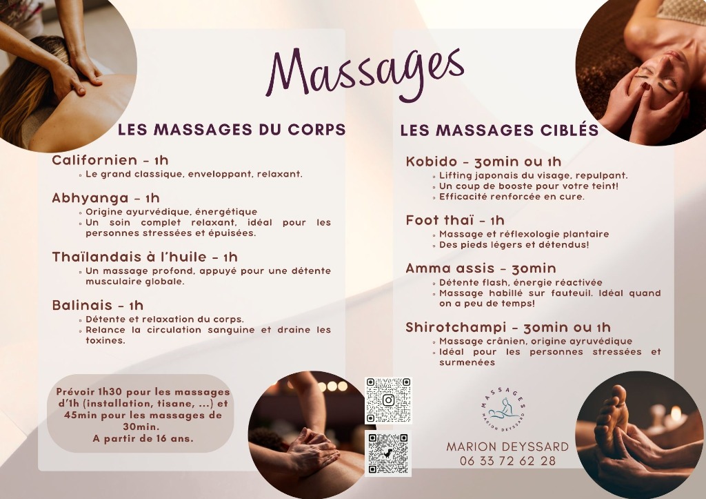 illustration Tous les massages bien-être en cabinet et à domicile