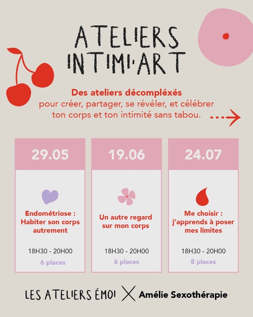 illustration Programme des ateliers créatifs Intimi’art 🎨