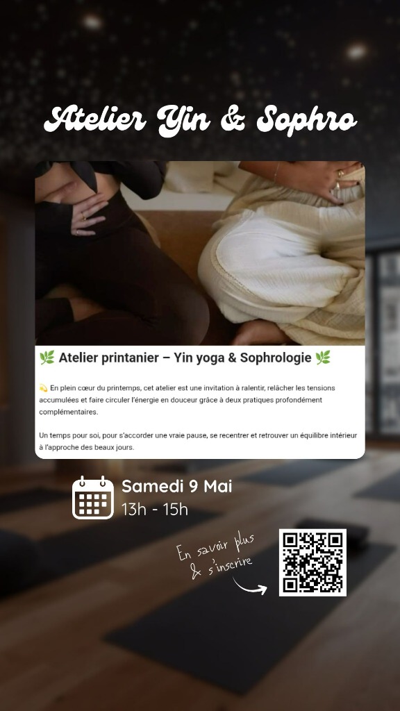 illustration Atelier Yin yoga & Sophrologie - samedi 9 mai de 13H à 15H