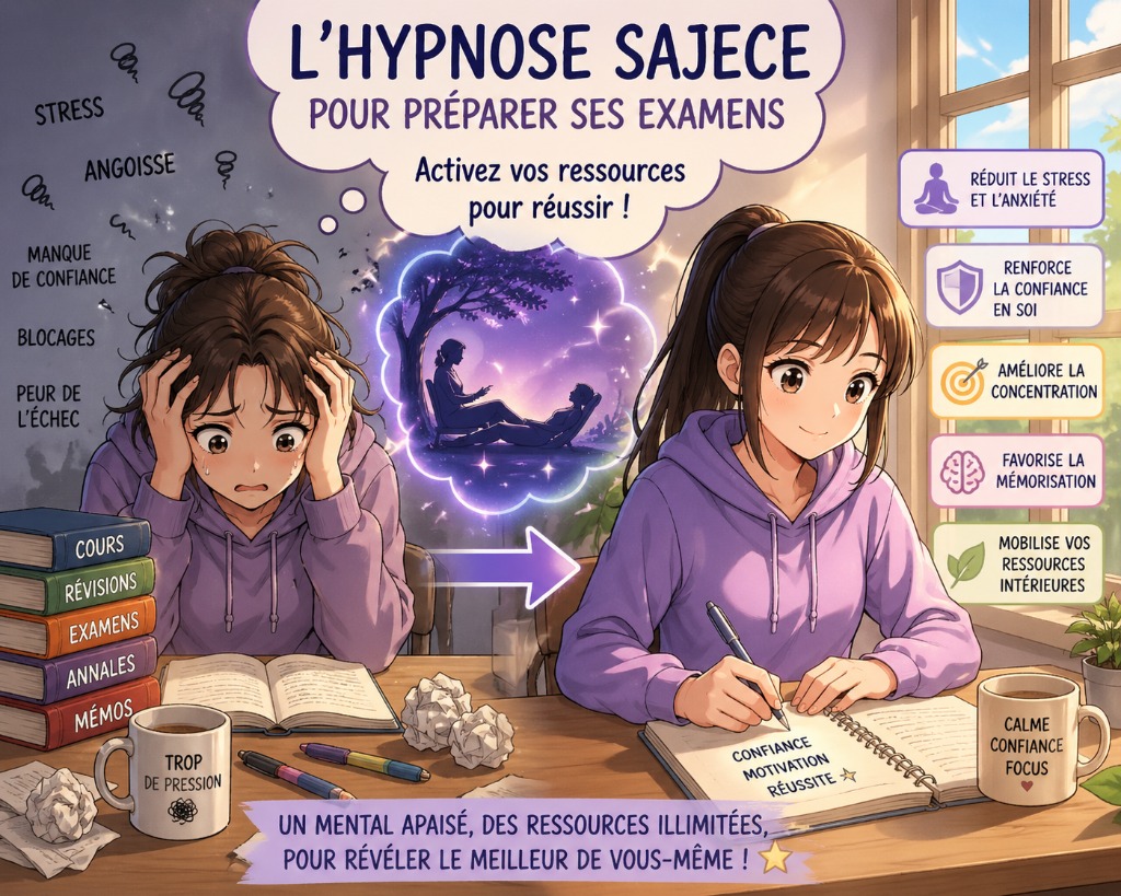 illustration Préparer ses examens sereinement grâce à l’hypnose Sajece