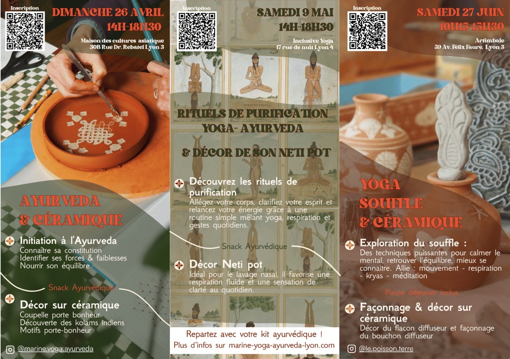 illustration Atelier Yoga - Ayurveda & céramique les 9 mai et 27 juin !