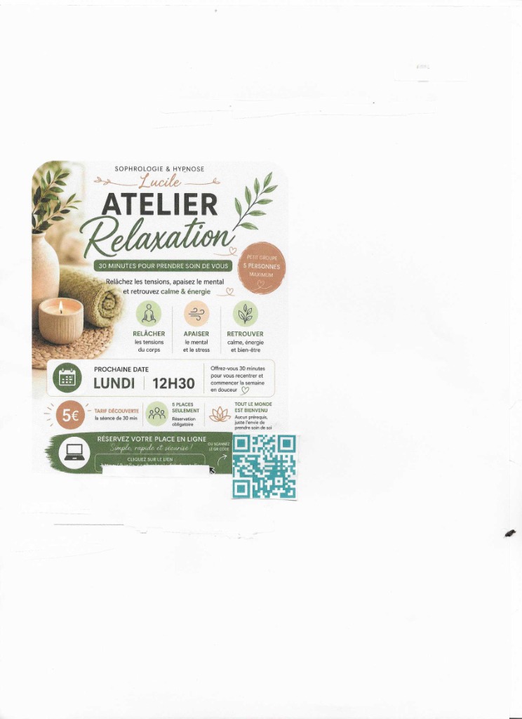 illustration RELAXATION du lundi 4 mai à 12h30