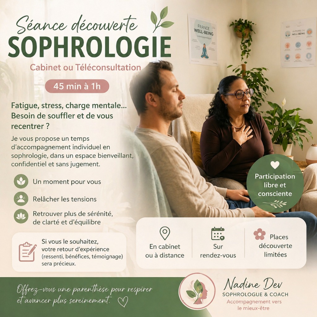 illustration SÉANCE DÉCOUVERTE SOPHROLOGIE - Fatigue ? Stress ? Charge mentale ?