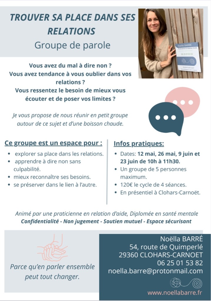 illustration GROUPE DE PAROLE Trouver sa place dans ses relations