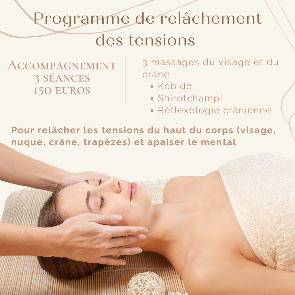 illustration Programme de relâchement des tensions (visage, nuque, trapèzes, crâne)