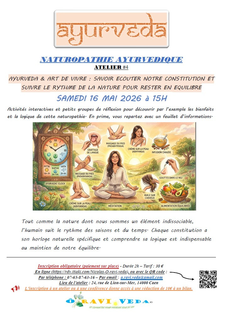 illustration AYURVEDA & ART DE VIVRE : SAVOIR ECOUTER NOTRE CONSTITUTION ET SUIVRE LE RYTHME DE LA NATURE POUR RESTER EN EQUILIBRE