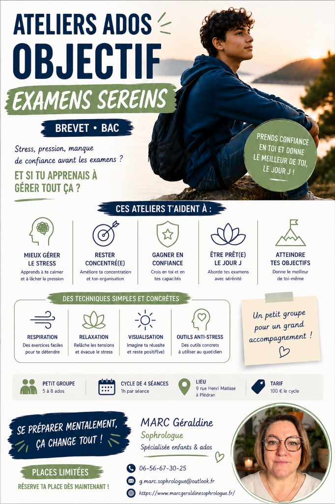 illustration Ateliers Ados objectif examens sereins!!!