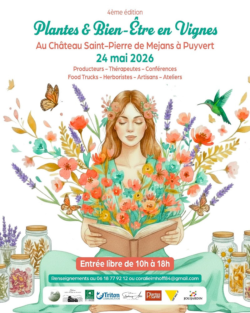 illustration Plantes et Bien-Être en Vignes au Château St-Pierre-de-Méjans à Puyvert