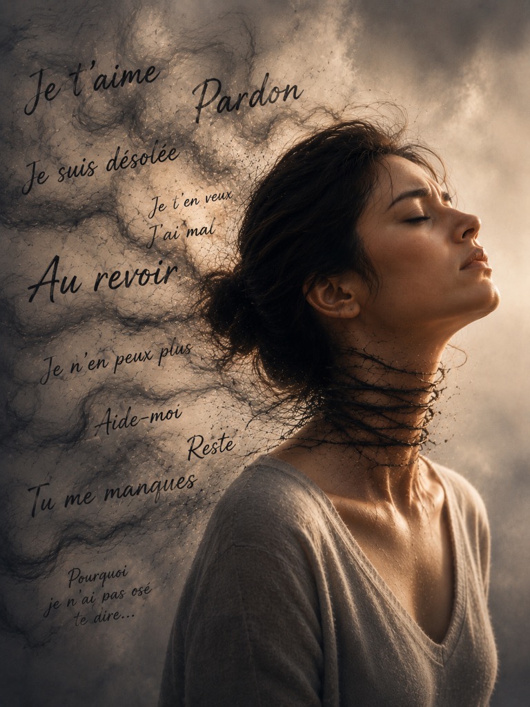 illustration Les mots non dits et leur impact sur le corps