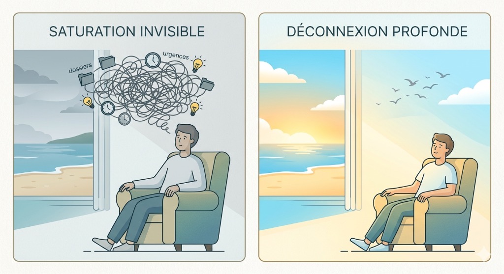 illustration Et si votre cerveau partait aussi en week-end ? 🌊🧠