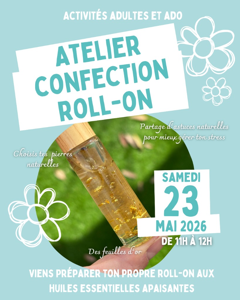 illustration confection roll-on aux huiles essentielles apaisantes