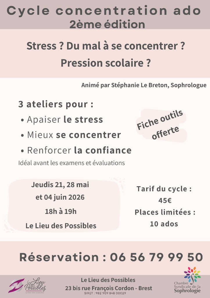 illustration Cycle concentration avant les examens – Adolescents