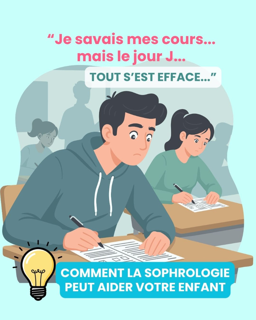 illustration Bac / Brevet : quand le stress prend toute la place… la sophrologie peut aider!