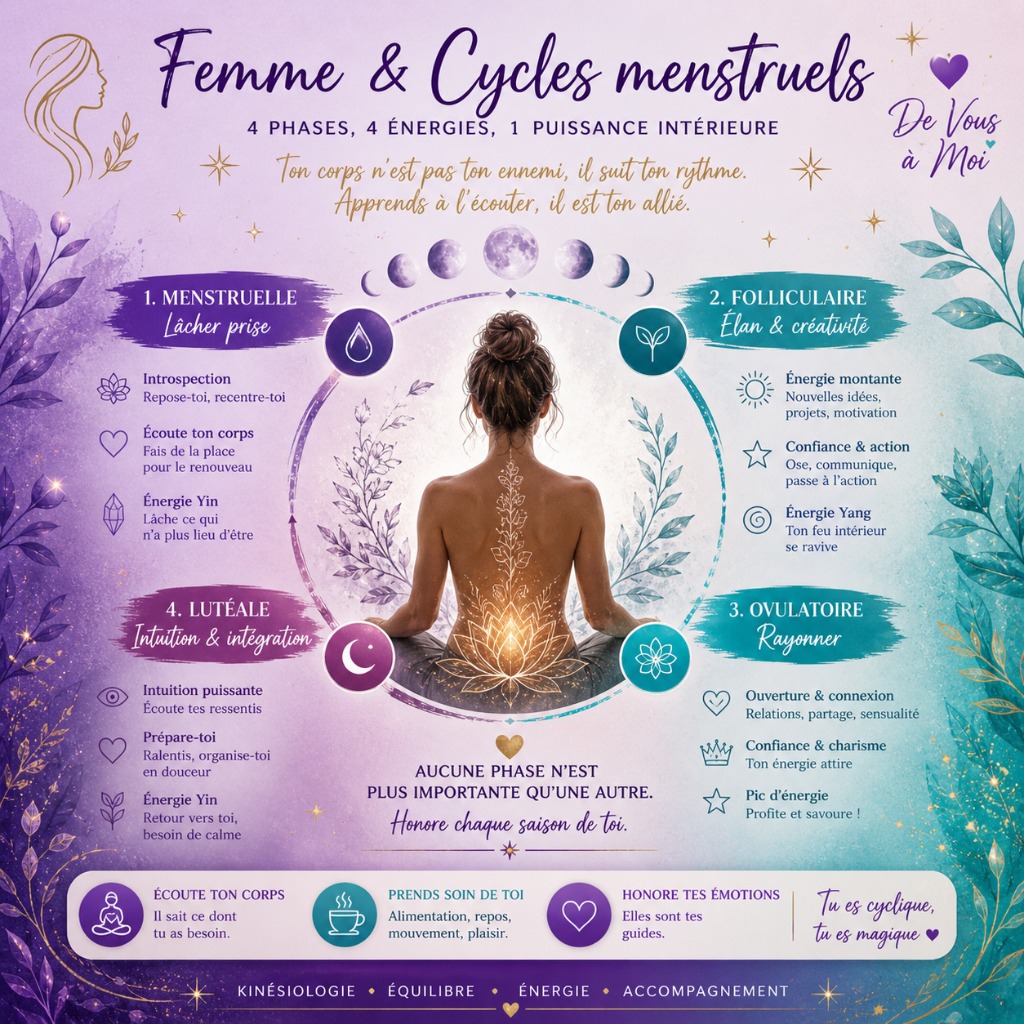illustration La kinésiologie et les cycles menstruels