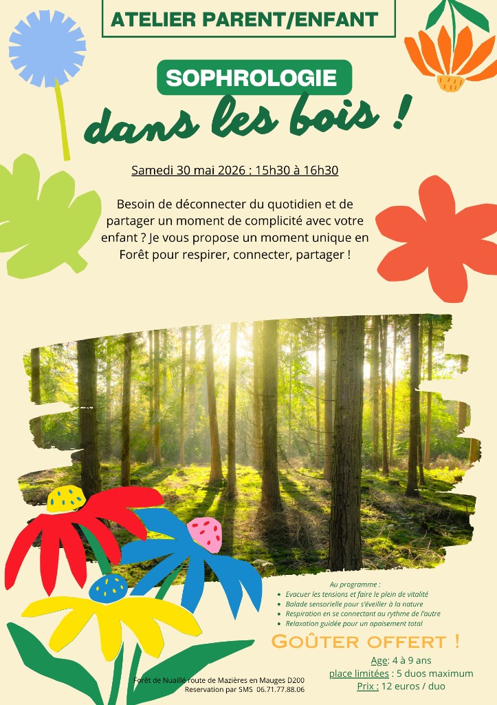 illustration atelier parents/enfant en forêt